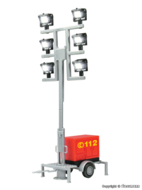 Viessmann 1344 - Lichtmast brandweer op aanhanger met 6 LED's wit  (HO)