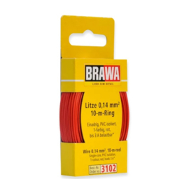 Brawa 3102 - Draad, 0,14 mm², 10mtr, rood
