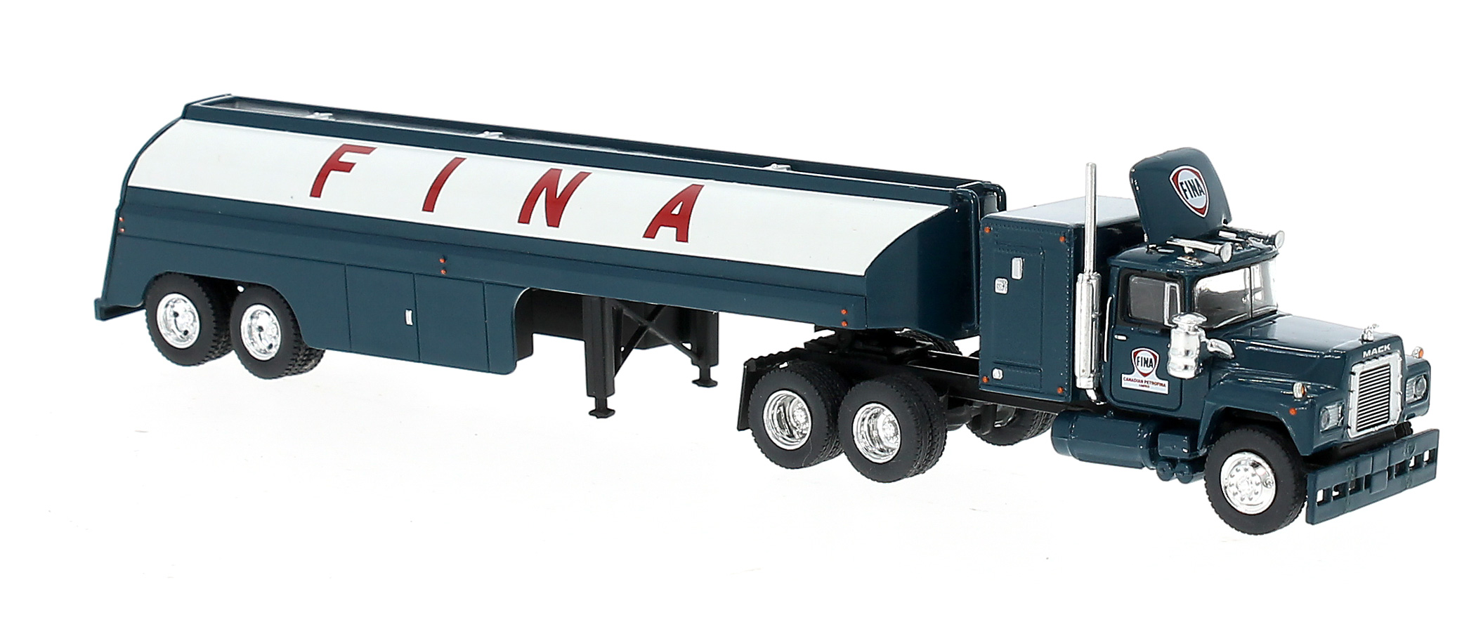 Brekina 85810 - Mack RS 700 tankoplegger “Fina” (HO)