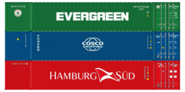 Igra 98010061  - 3-deligeSet Container 40', Evergreen, HASU, Cosco (HO)