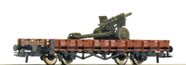 Roco 67805 - DB, rongenwagen beladen met veldgeschut (HO|DC)