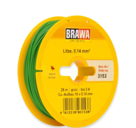 Brawa 3153 - Draad, 0,14 mm², 25mtr, groen