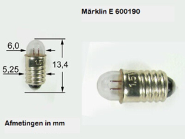 Märklin E600190 - Gloeilamp helder 1,8 V E5,5 (1 stuks) (HO)