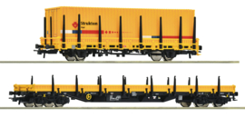 Roco 77029 - Strukton Rail, 2-delige rongenwagenset (HO|DC)