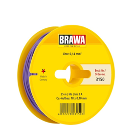Brawa 3150 - Draad, 0,14 mm², 25mtr, lila,