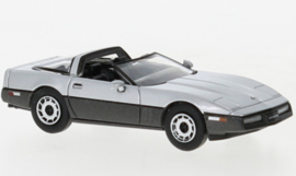 PCX87 870318 - Chevrolet Corvette C4, zilver/metallic-grijs, 1984, Inclusief Targadak (HO)