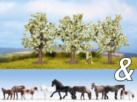 NOCH 94003 - Decoratieset paarden & fruitbomen (HO)