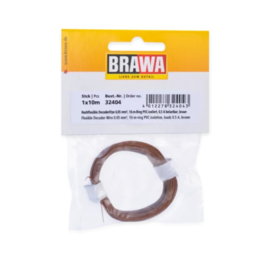 Brawa 32404 - Flexibel Decoderdraad, 0,05 mm², 10mtr, bruin