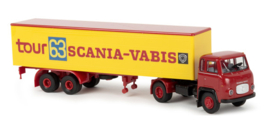 Brekina 85156 - Scania LB76 trekker/oplegger "Scania Tour 63" (HO)