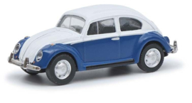 Schuco 26706 - VW Kever, blauw/wit (HO)