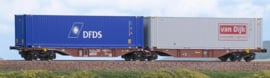 ACME 40387 - Touax, containerdraagwagen Sggrrmss 90 "DFDS/ Van Dijk" (HO)