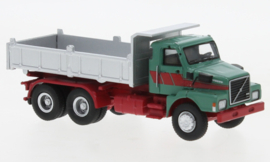 Brekina 85650 - Volvo N 10 Kipper, groen/rood, 1980 (HO)