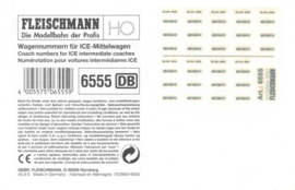 Fleischmann 6555 - DB, rijtuignummers voor ICE rijtuigen (HO)