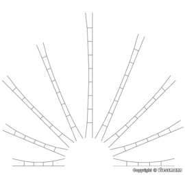 Viessmann 4356 - Universele rijdraad 163-179 mm, 5 stuks (N)