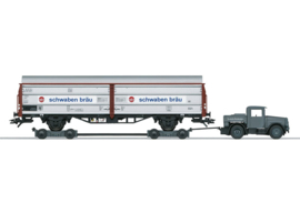 Märklin 46819 - DB, Schuifwandwagen met Kaelble und Culemeyer-aanhanger (HO)