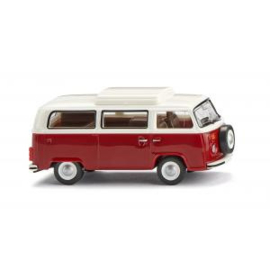 Wiking 031805 - VW T2b - camperbus - robijnrood/wit (HO)