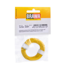 Brawa 32401 - Flexibel Decoderdraad, 0,05 mm², 10mtr, geel