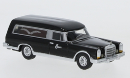 BoS-Models 87016 - Mercedes 600 (W100) Pollmann, zwart, 1969, begrafeniswagen (HO)