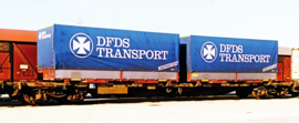 ACME 40371 - DSB, containerwagen Sgns "DFDS TRANSPORT" (HO|DC)