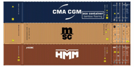Igra 98010062  - 3-delige Set Container 40', CMA-CGM, MSC, HMM (HO)