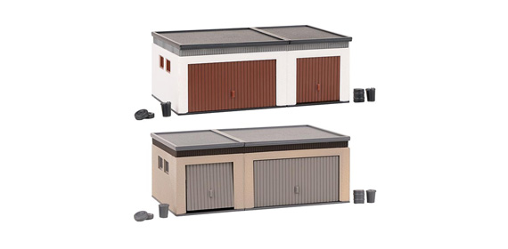 Faller  180315 - Set van 2 dubbele garages met aandrijfonderdelen (HO)