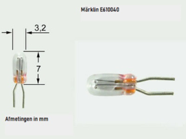 Märklin E610040 - Gloeilamp 19V/70mA, T1 BI-PIN (1 stuks) (HO)