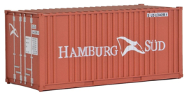 Walthers 949-8006 - 20' Corrugated Container with Flat Panel, Hamburg Sud (HO)