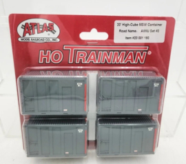 Atlas 20001193 - 20' Hi-Cube MSW Trash Container AWIU Set #3 (Pack of 4) (HO)