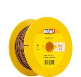 Brawa 3114 - Draad, 0,14 mm², 100mtr, bruin
