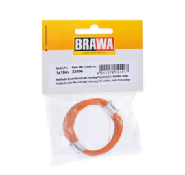 Brawa 32406 - Flexibel Decoderdraad, 0,05 mm², 10mtr, oranje