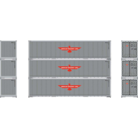 Athearn ATH 63386 - Athearn 40' Smooth Side Containers, APL #2 (3) (HO)