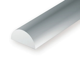 Evergreen 242 - .080" (2.0mm) OPAQUE WHITE POLYSTYRENE HALF ROUND