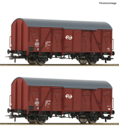 Roco 6600151 - 2-tlg. Set: Gedeckte Güterwagen, NS (HO|DC)