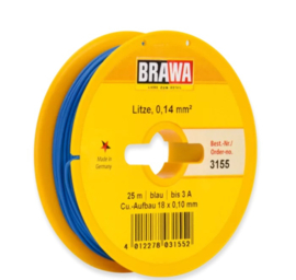 Brawa 3155 - Draad, 0,14 mm², 25mtr, blauw