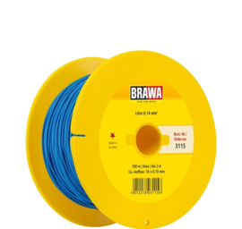 Brawa 3115 - Draad, 0,14 mm², 100mtr, blauw