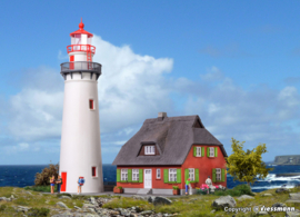 Kibri 39153 - Vuurtoren Hiddensee met bijgebouw (HO)