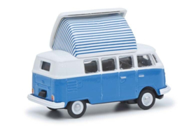 Schuco 26711 - VW T1c camper, blauw/wit (HO)