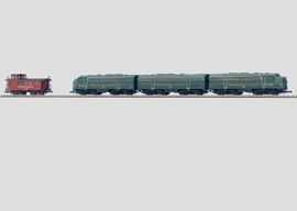 Märklin 88321 - Pennsylvania,Dieselelektrische US-locomotief als drievoudige eenheid met goederentrein-geleidewagen (Z)