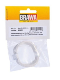 Brawa 32409 - Flexibel Decoderdraad, 0,05 mm², 10mtr, wit