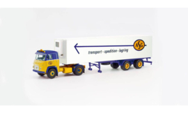 Herpa/Modelbau Schwarz 026055 - Scania Vabis LB 76 met oplegger ASG (HO)