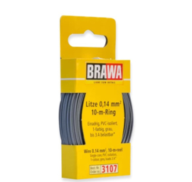 Brawa 3107 - Draad, 0,14 mm², 10mtr, grijs