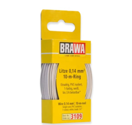 Brawa 3109 - Draad, 0,14 mm², 10mtr, wit