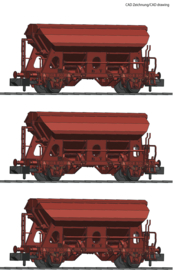 Fleischmann 830351 - DB, 3-delige set zwenkdak wagens Td 928 (N)