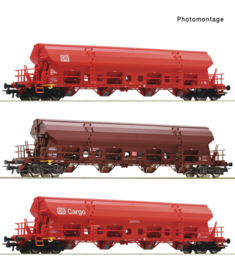 Roco 6600153 - 3-tlg. Set: Schwenkdachwagen, DB AG (HO|DC)