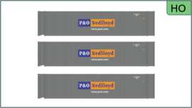 Atlas 20005736 - 45' Containers, P&O Nedlloyd (3 Pack) (HO)
