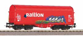 Piko 58981 - Railion, Schuifzeilwagen met graffiti (HO)