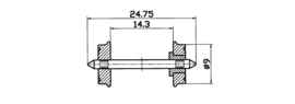 Roco 40266 - RP-25 DC wielen set (HO)