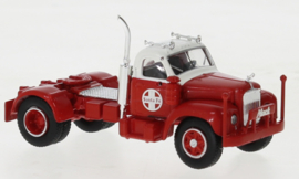 Brekina 85980 - Mack B 61, rood/wit, Santa Fe, 1953 (HO)