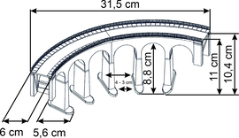 Kibri 37664 - Semmeringviaduct met fundering voor ijsbrekers, gebogen, enkelsporig (N/Z)