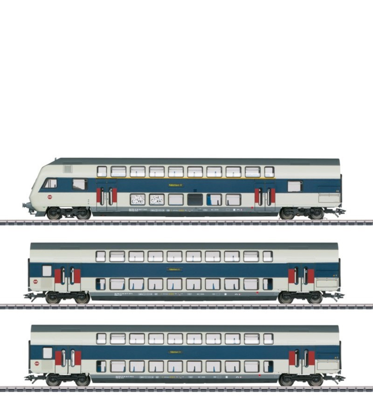 Märklin 43599 - DSB, Set dubbeldeksrijtuigen "trein voor regionaal verkeer Kopenhagen" (HO)